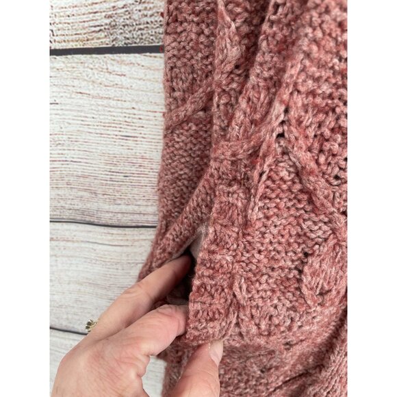 Anthropologie Sleeping on Snow Sherpa Cowl Neck Cardigan Sweater Women's XS Pink - Picture 4 of 11